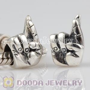 925 Sterling Silver Good Luck Fingers Crossed Beads European Compatible