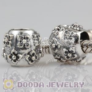 925 Sterling Silver Flower Beads European Compatible