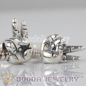 925 Sterling Silver Peace Sign charm Beads European Compatible