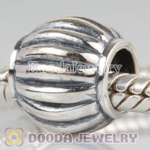 925 Sterling Silver Round Fluted Beads European Compatible