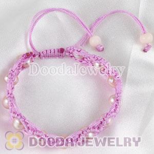 Wholesale Fashion Hand Knitted Adjustable Bracelet with Nature Freshwater Pearl