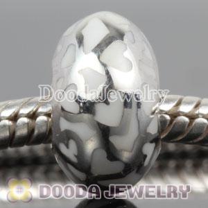 Enamel White Love Beads 925 Sterling Silver fit European Largehole Jewelry