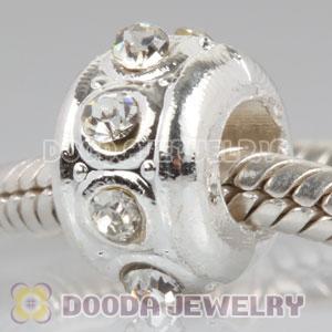 Wholesale European style silver plated beads with stone