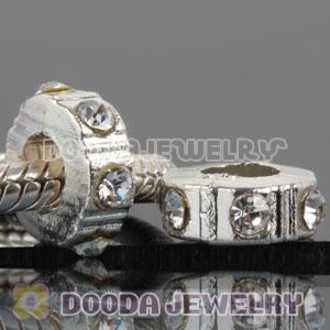 Wholesale European style silver plated beads with stone