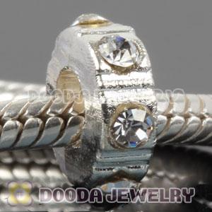 Wholesale Charm Jewelry silver plated beads with stone