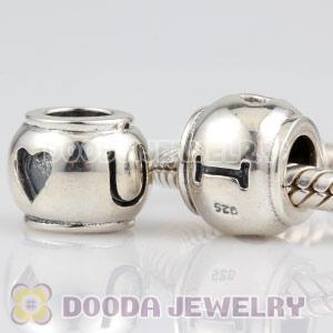 925 Sterling Silver Kerastyle European Style Heart U Back Bead