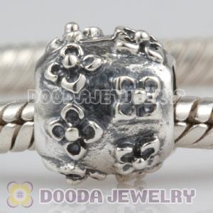 925 Sterling Silver Flower Beads European Compatible