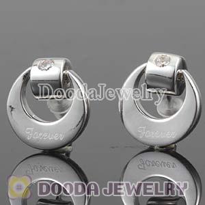 Sterling Silver Forever Stud Earrings with CZ