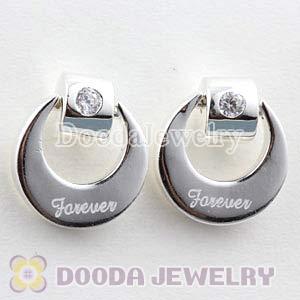 Sterling Silver Forever Stud Earrings with CZ