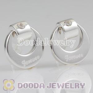Sterling Silver Forever Stud Earrings with CZ