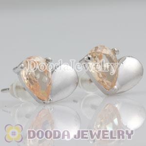 Sterling Silver Fashion CZ Stud Earrings