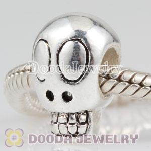 Wholesale silver plated skull beads charms