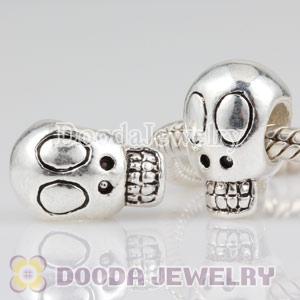 Wholesale silver plated European style skull beads and charms