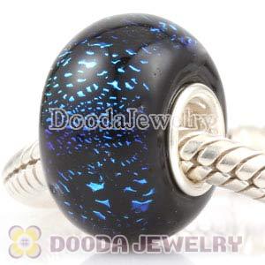 Dichroic Foil Glass Beads European Compatible 925 Silver Single Core