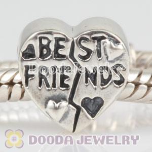 925 Sterling Silver BEST FRIENDS Heart Bead European Compatible