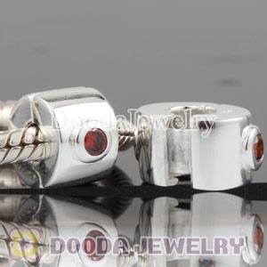 European Style 925 Silver Clip Beads with CZ Stone
