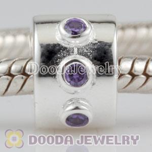 European Style 925 Silver Clip Beads with CZ Stone