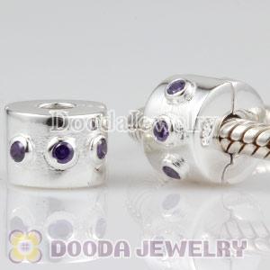 European Style 925 Silver Clip Beads with CZ Stone