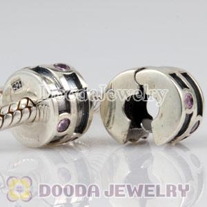 European Style 925 Silver Clip Beads with CZ Stone
