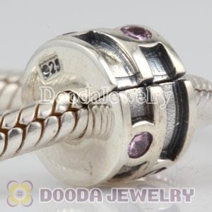 European Style 925 Silver Clip Beads with CZ Stone