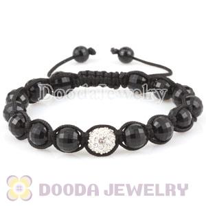 Wholesale handmade Bracelets with Black and Crystal Disco Beads UNISEX