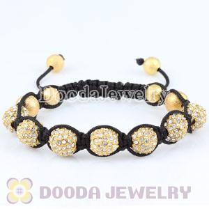 Wholesale handmade Style Bracelets with Gold and Crystal Disco Beads UNISEX