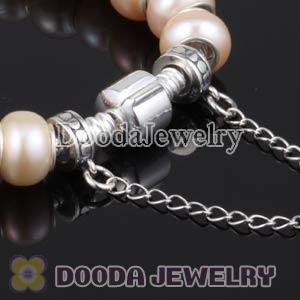 22cm Freshwater Pearl Silver Snake Bracelet European Style