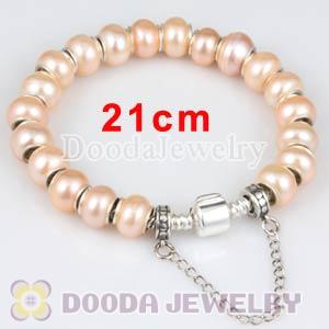 21cm Freshwater Pearl Silver Snake Bracelet European Style