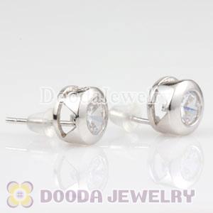 Sterling Silver Fashion CZ Stud Earrings