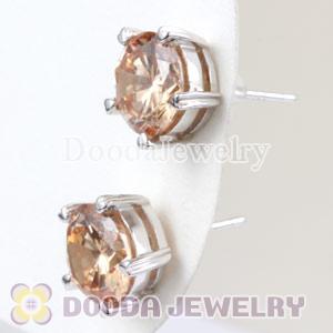 Sterling Silver Fashion CZ Stud Earrings