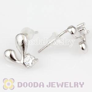 Sterling Silver Fashion CZ Stud Earrings