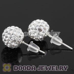 8mm Sterling Silver Czech crystal Stud Earrings