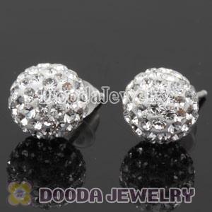 8mm Sterling Silver Czech crystal Stud Earrings