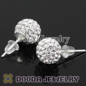 8mm Sterling Silver Czech crystal Stud Earrings