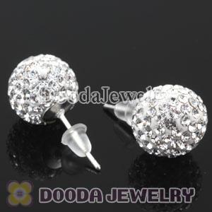 10mm Sterling Silver Czech crystal Stud Earrings
