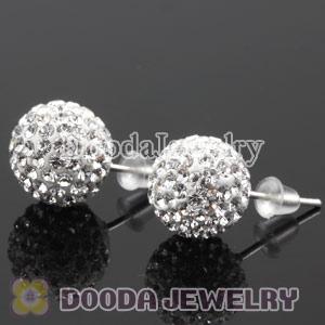 10mm Sterling Silver Czech crystal Stud Earrings