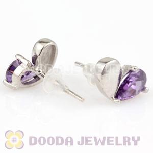 Sterling Silver Fashion CZ Stud Earrings