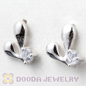 Sterling Silver Fashion CZ Stud Earrings