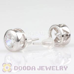 Sterling Silver Fashion CZ Stud Earrings