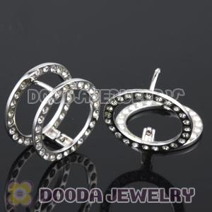 Sterling Silver Fashion CZ Huggie Hoop Earrings