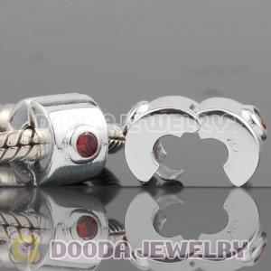 European Style 925 Silver Clip Beads with CZ Stone