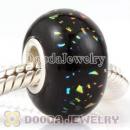 Dichroic Foil Glass Beads European Compatible 925 Silver Single Core