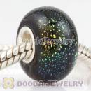 Dichroic Foil Glass Beads European Compatible 925 Silver Single Core