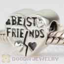 925 Sterling Silver BEST FRIENDS Heart Bead European Compatible