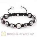 Wholesale handmade Inspired Bracelets with Black and Crystal Disco Beads