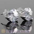 Sterling Silver Mickey Head CZ Stud Earrings