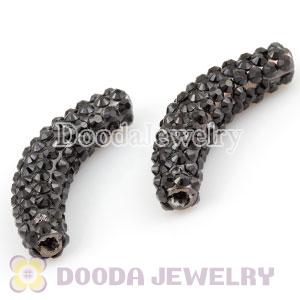 Alloy Beads with Black Crystal Wholesale
