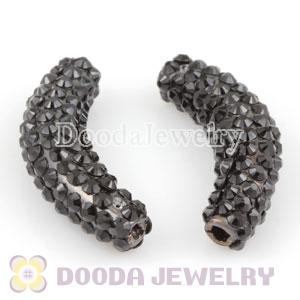 Alloy Beads with Black Crystal Wholesale