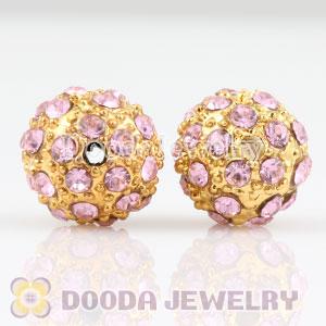10mm handmade Gold Plated Alloy Beads with Crystal Wholesale
