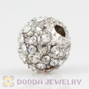 12mm handmade Silver Plated Alloy Beads with Crystal Wholesale